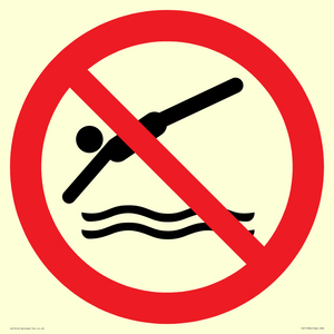 Prohibition: No diving